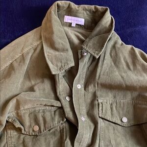 Stylish Olive Green Corduroy Jacket